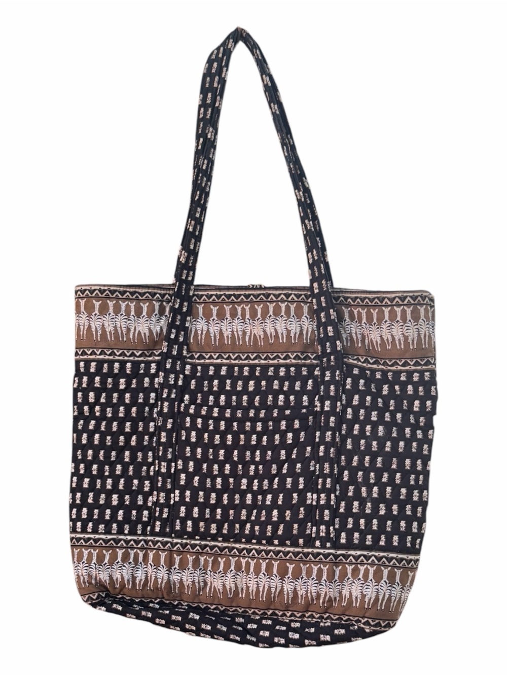 Vera Bradley Zebra Black & Brown Patterned Quilted Tote